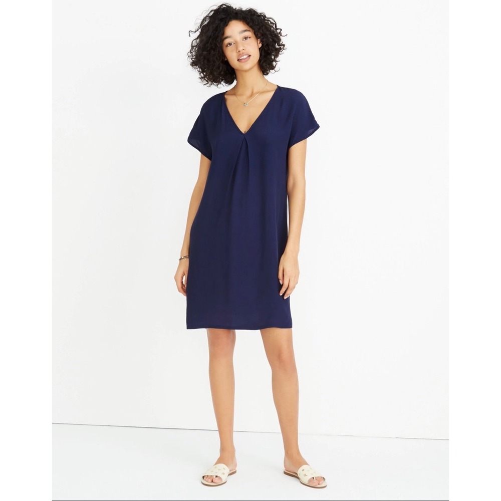Madewell Moment Shift Dress Women Navy Blueโ S $118.00